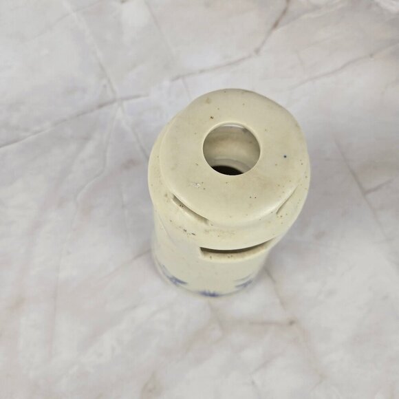 Vintage Sanibel Pottery 1984 Lighthouse Candle Holder Seabirds Cream Blue - Picture 6 of 14